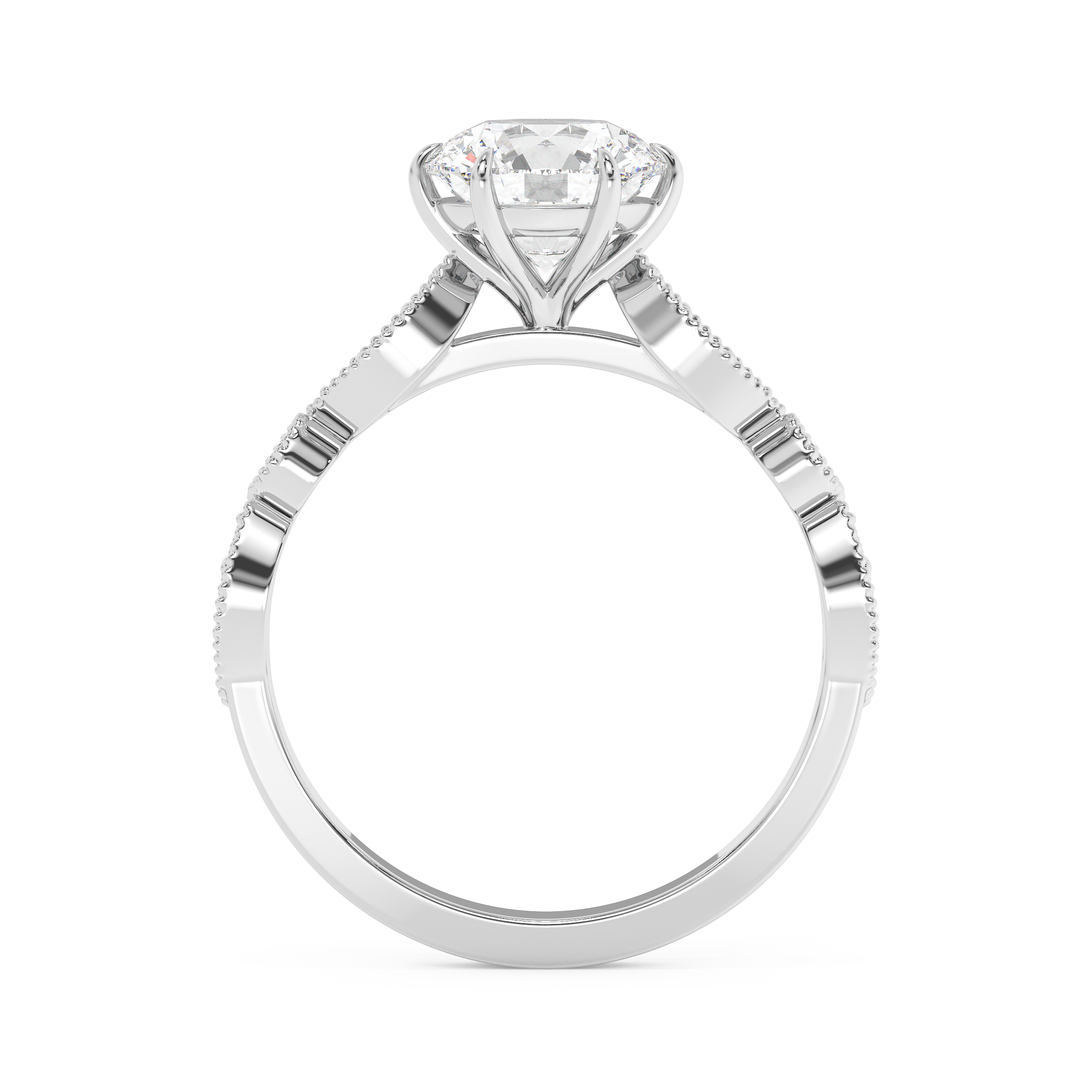Emerald Solitaire Lab Grown Diamond Engagement Ring