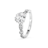 Emerald Solitaire Lab Grown Diamond Engagement Ring