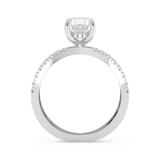 Emerald Solitaire Lab Grown Diamond Engagement Ring