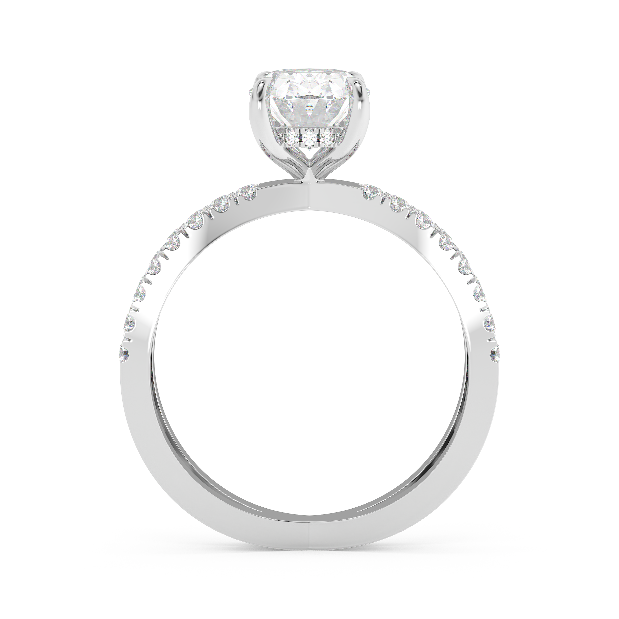 Emerald Solitaire Lab Grown Diamond Engagement Ring