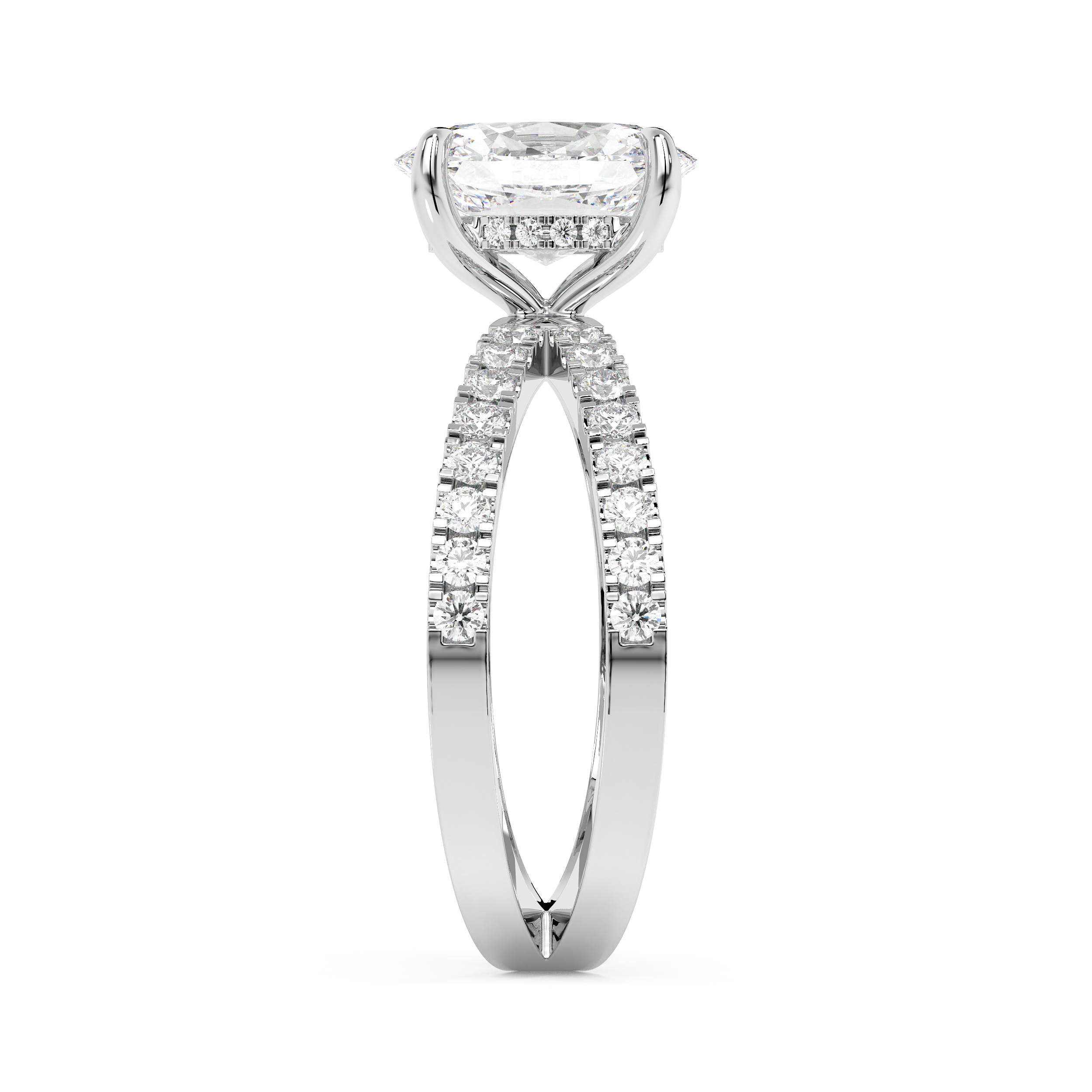 Emerald Solitaire Lab Grown Diamond Engagement Ring