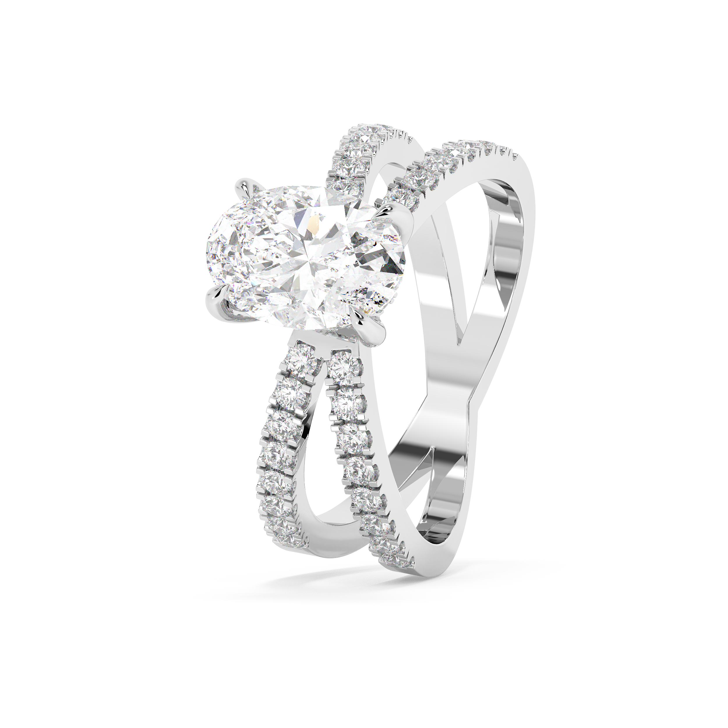 Emerald Solitaire Lab Grown Diamond Engagement Ring