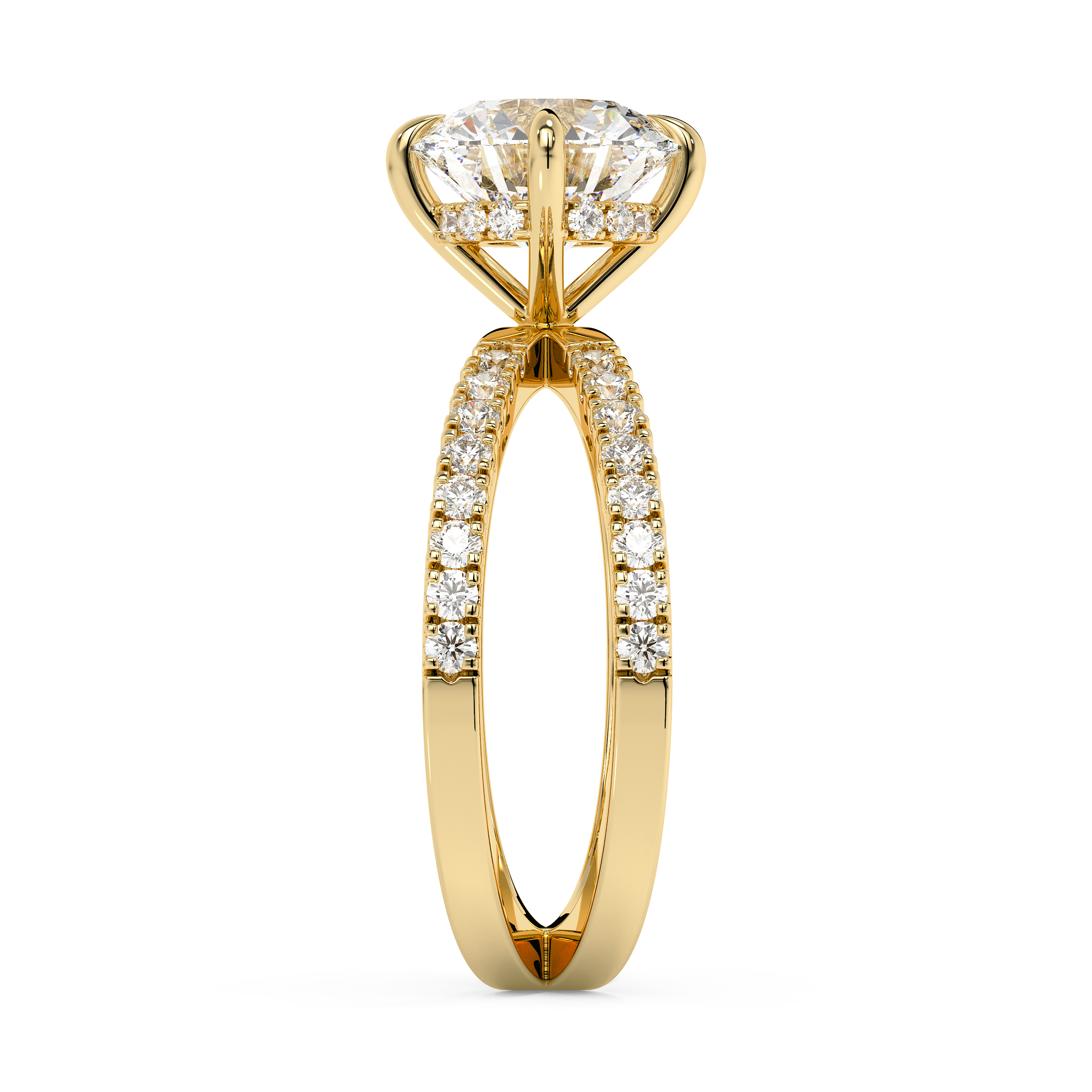 Emerald Solitaire Lab Grown Diamond Engagement Ring