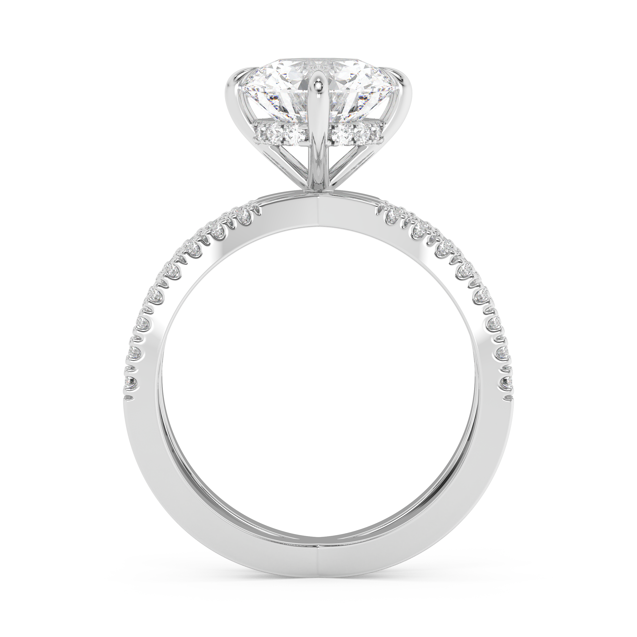 Emerald Solitaire Lab Grown Diamond Engagement Ring