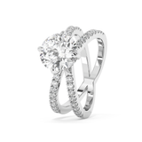 Emerald Solitaire Lab Grown Diamond Engagement Ring