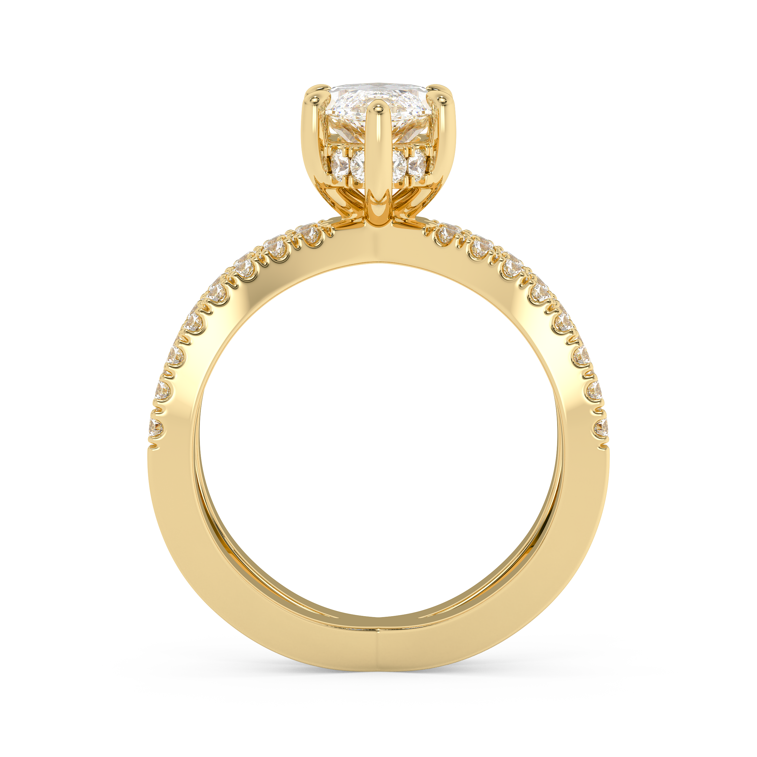 Emerald Solitaire Lab Grown Diamond Engagement Ring