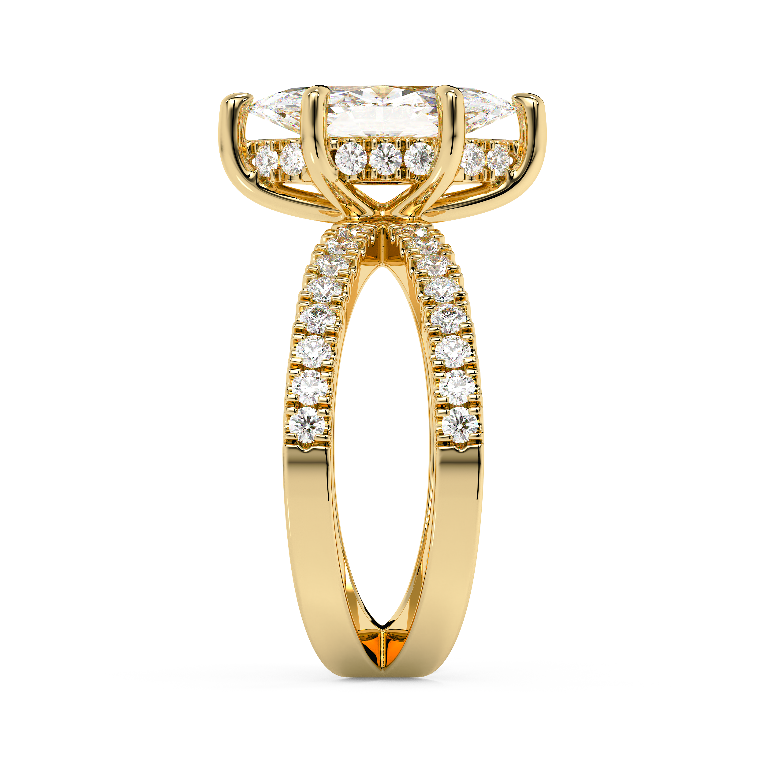 Emerald Solitaire Lab Grown Diamond Engagement Ring