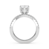 Emerald Solitaire Lab Grown Diamond Engagement Ring