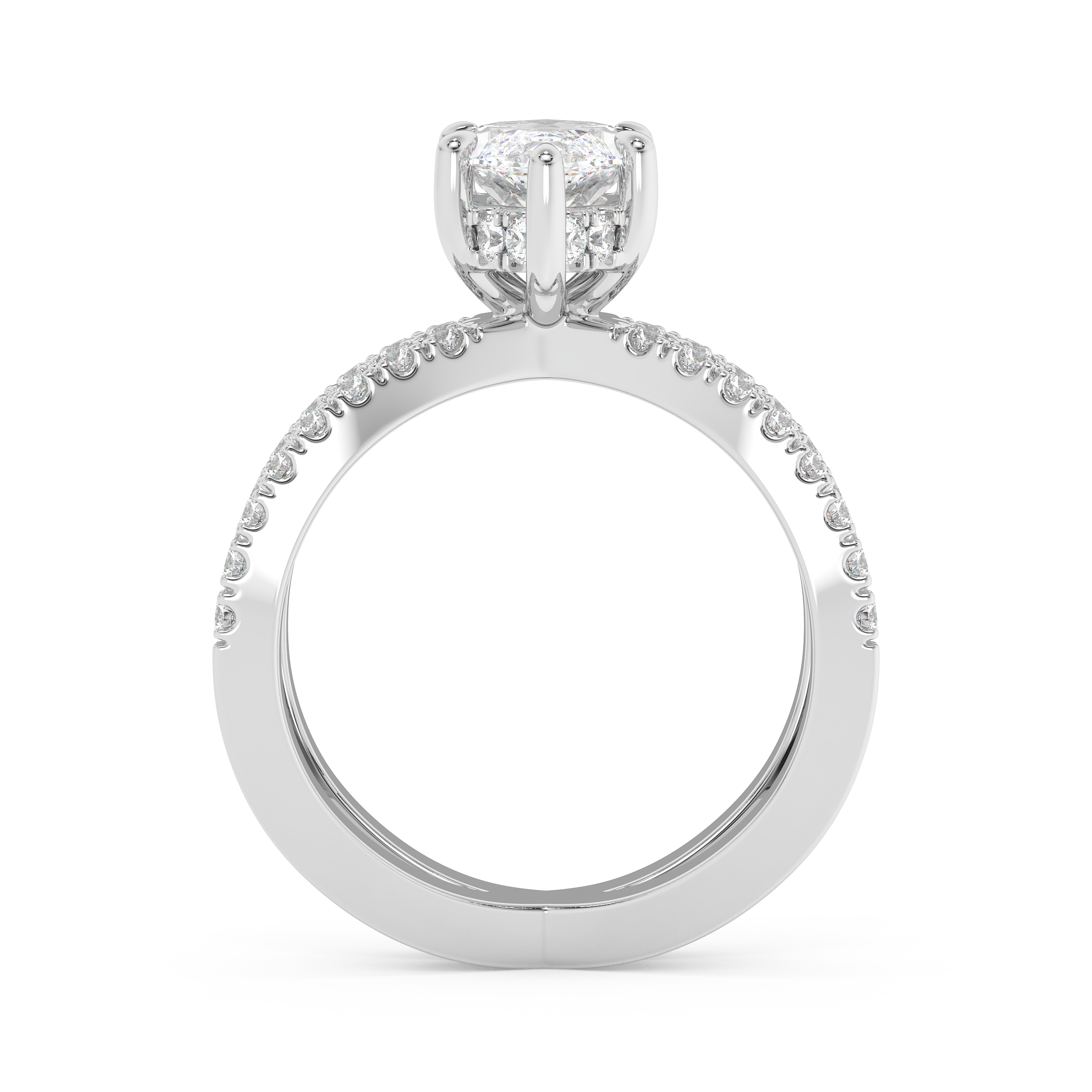 Emerald Solitaire Lab Grown Diamond Engagement Ring