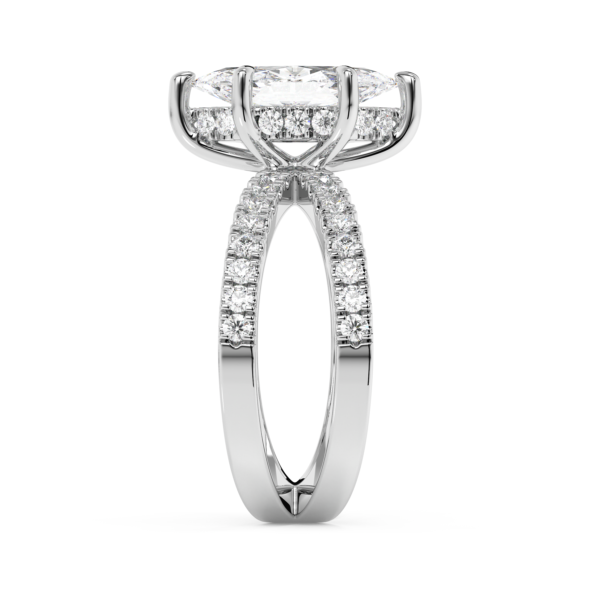 Emerald Solitaire Lab Grown Diamond Engagement Ring