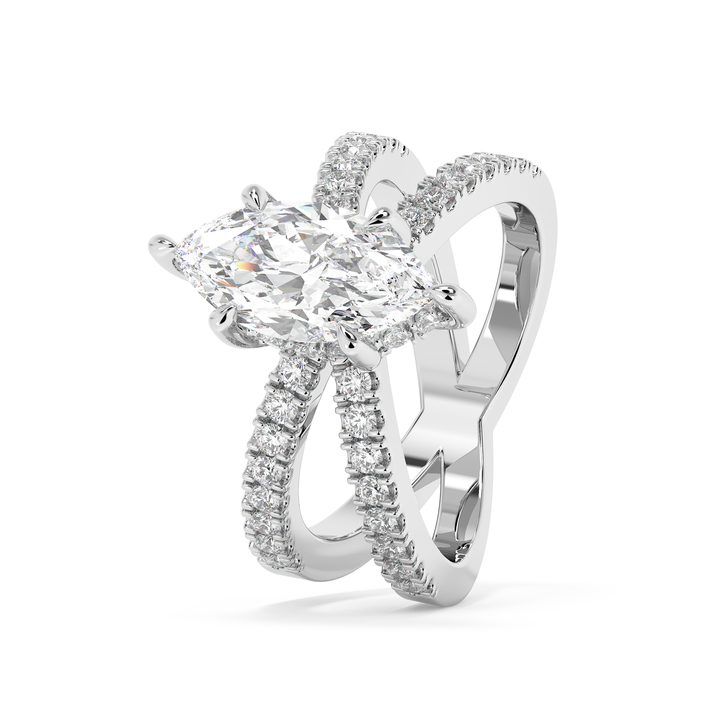 Emerald Solitaire Lab Grown Diamond Engagement Ring