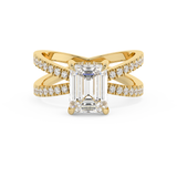 Emerald Solitaire Lab Grown Diamond Engagement Ring