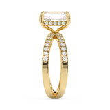 Emerald Solitaire Lab Grown Diamond Engagement Ring