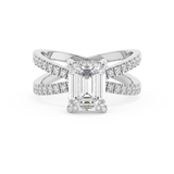 Emerald Solitaire Lab Grown Diamond Engagement Ring