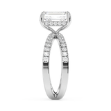 Emerald Solitaire Lab Grown Diamond Engagement Ring