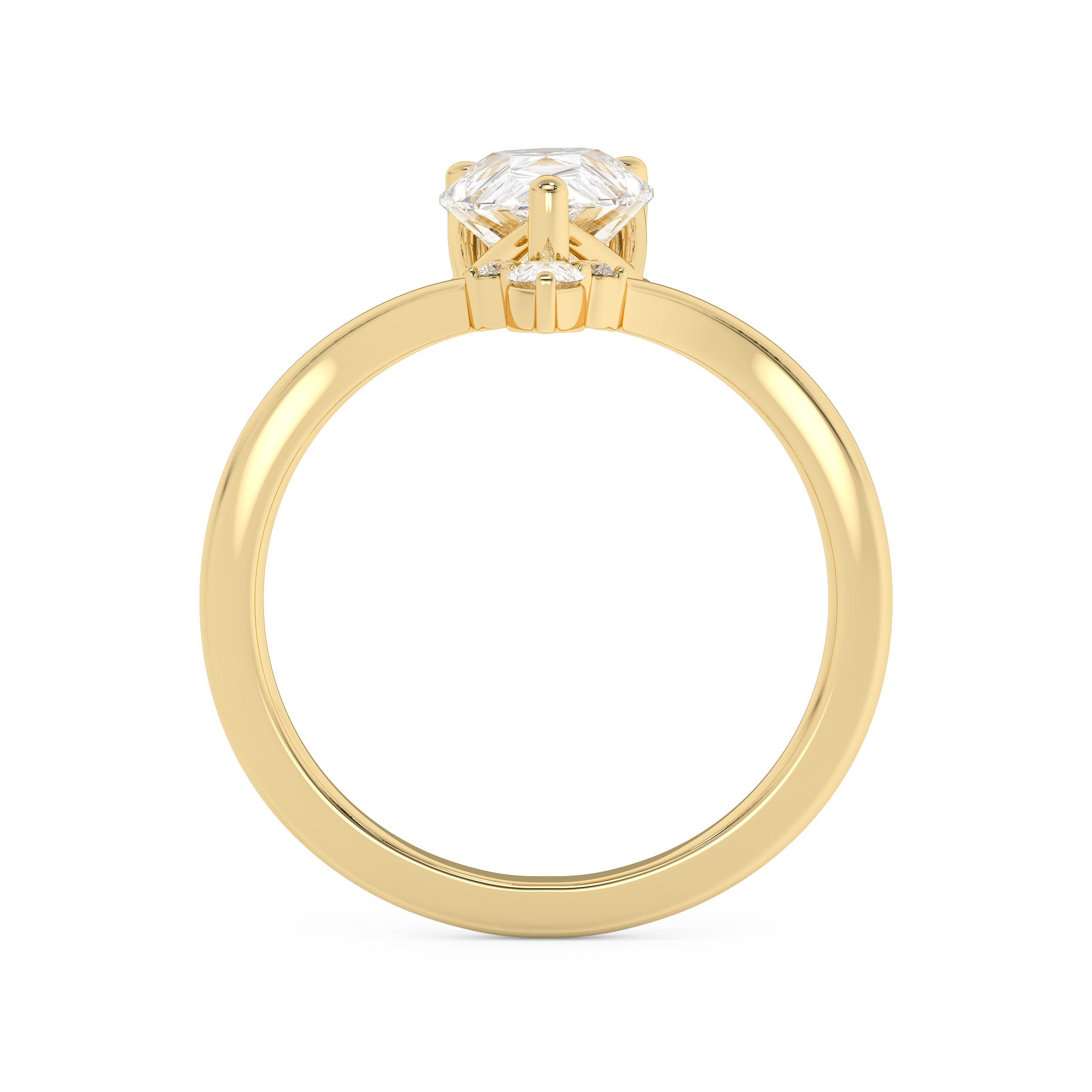 Emerald Solitaire Lab Grown Diamond Engagement Ring