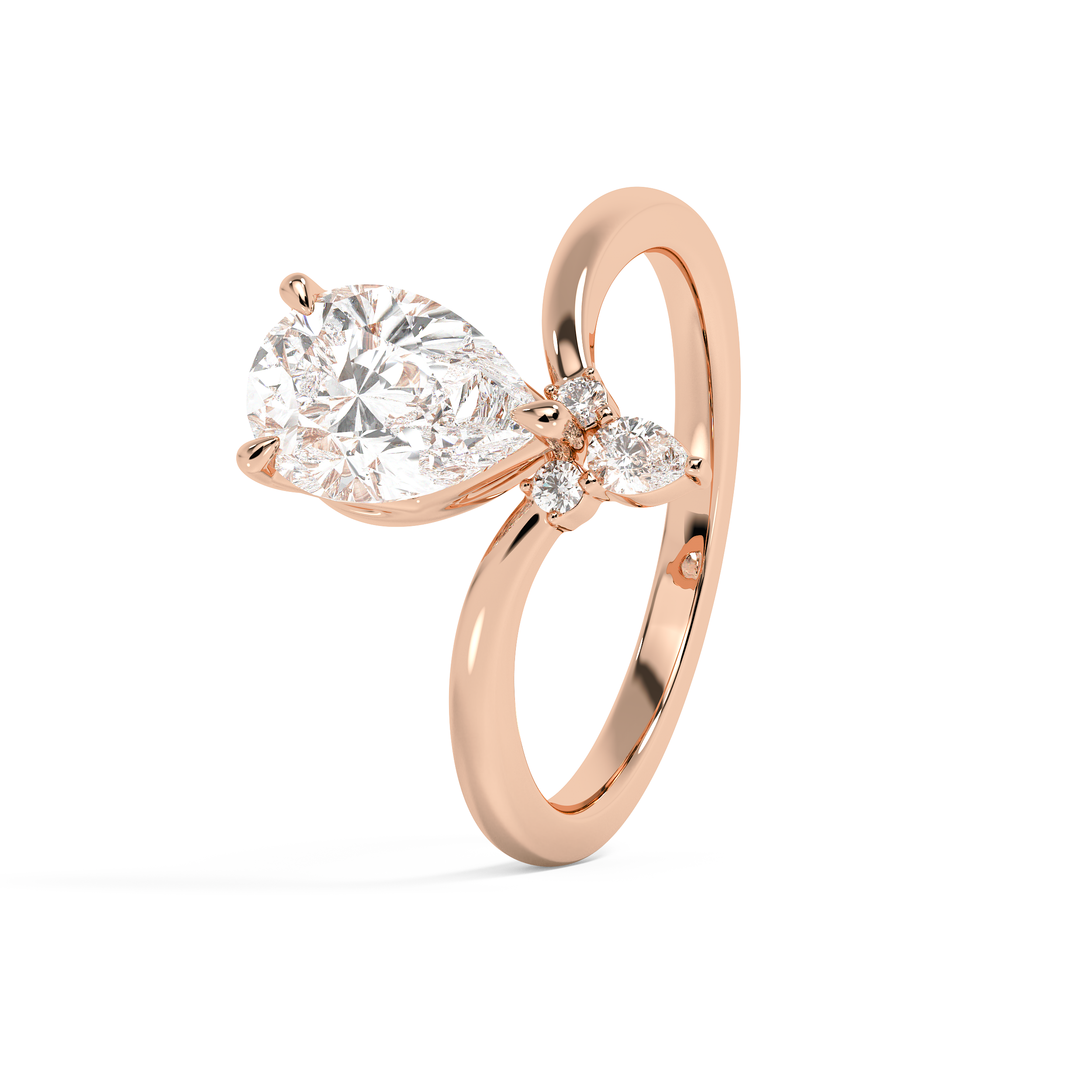 Emerald Solitaire Lab Grown Diamond Engagement Ring
