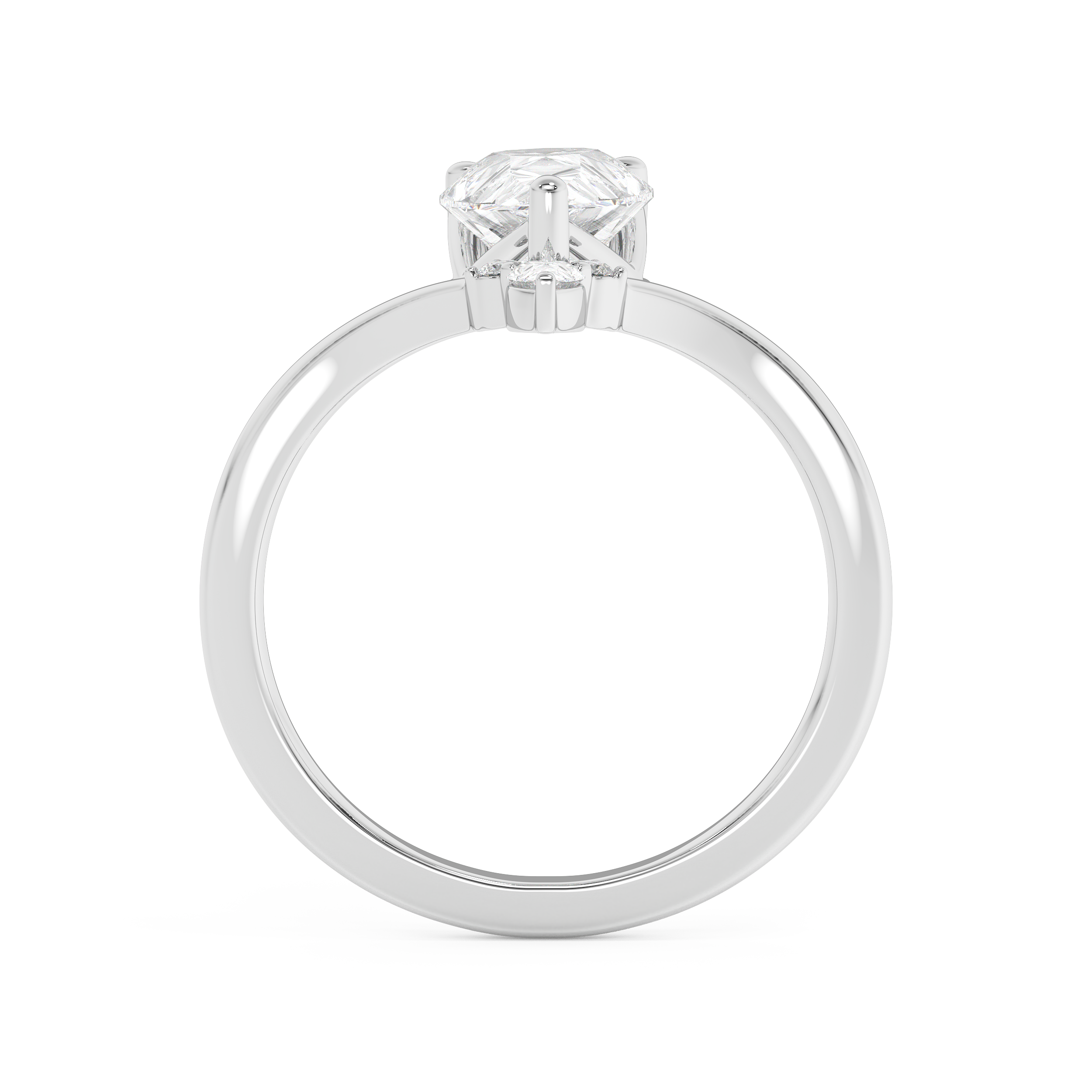 Emerald Solitaire Lab Grown Diamond Engagement Ring