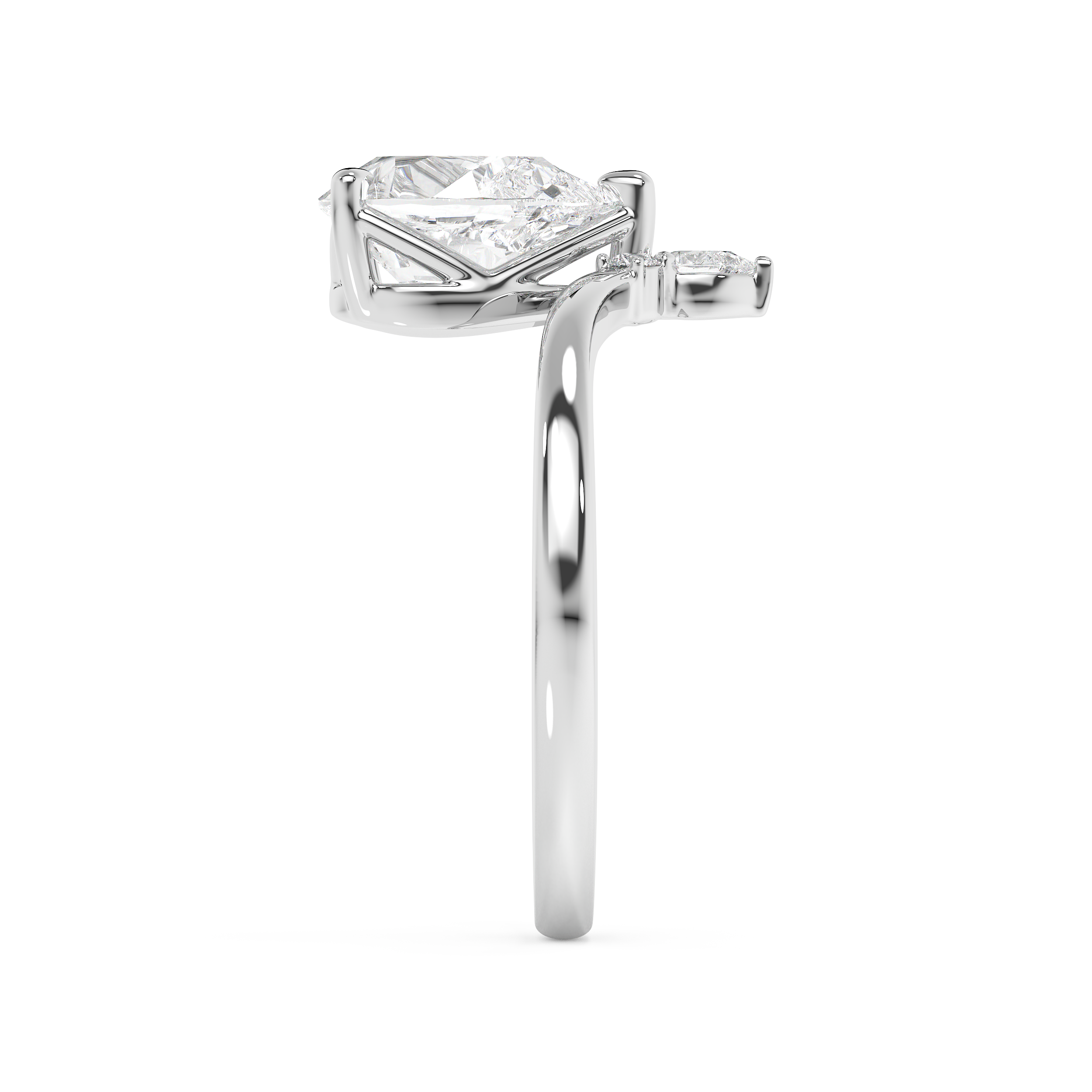Emerald Solitaire Lab Grown Diamond Engagement Ring