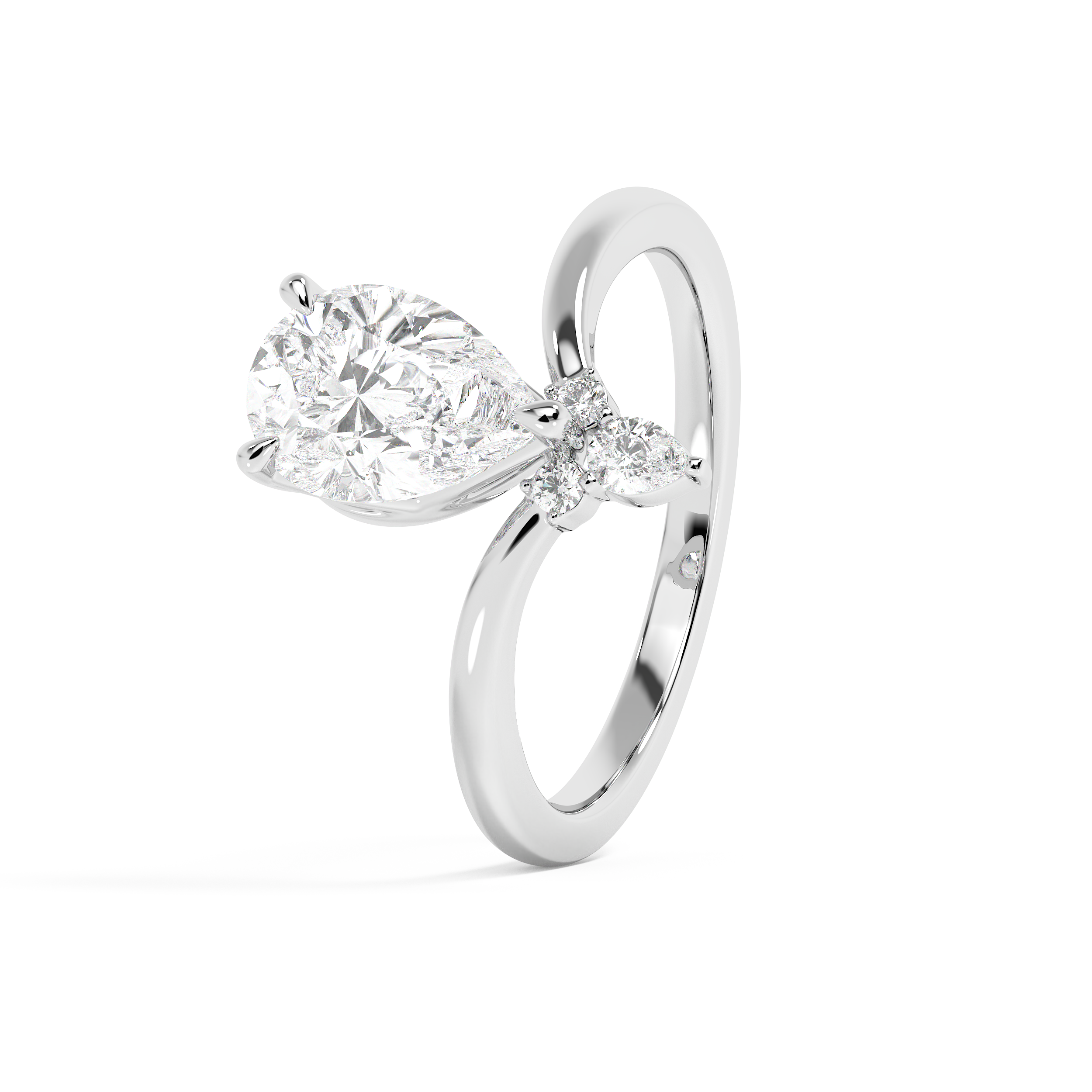 Emerald Solitaire Lab Grown Diamond Engagement Ring