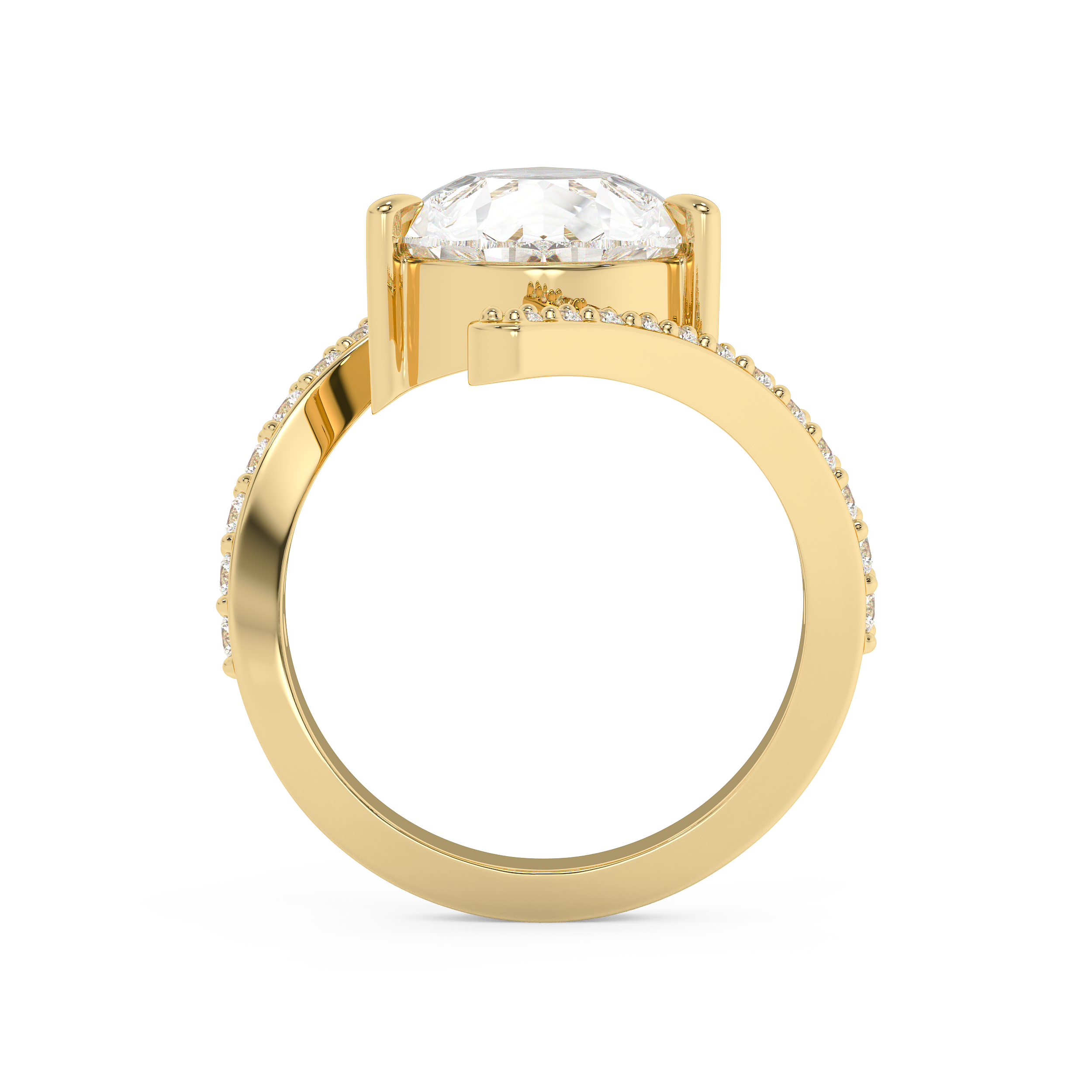 Emerald Solitaire Lab Grown Diamond Engagement Ring