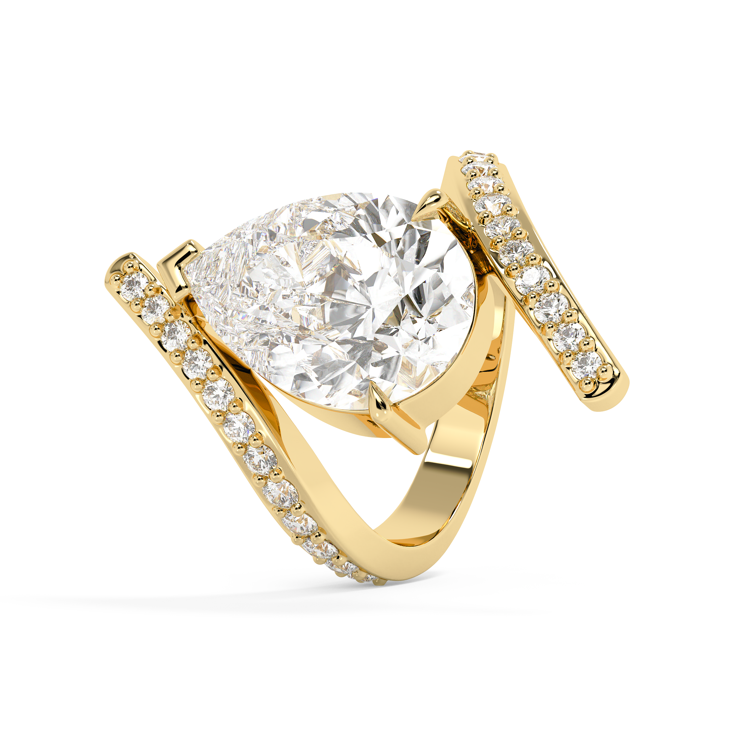 Emerald Solitaire Lab Grown Diamond Engagement Ring