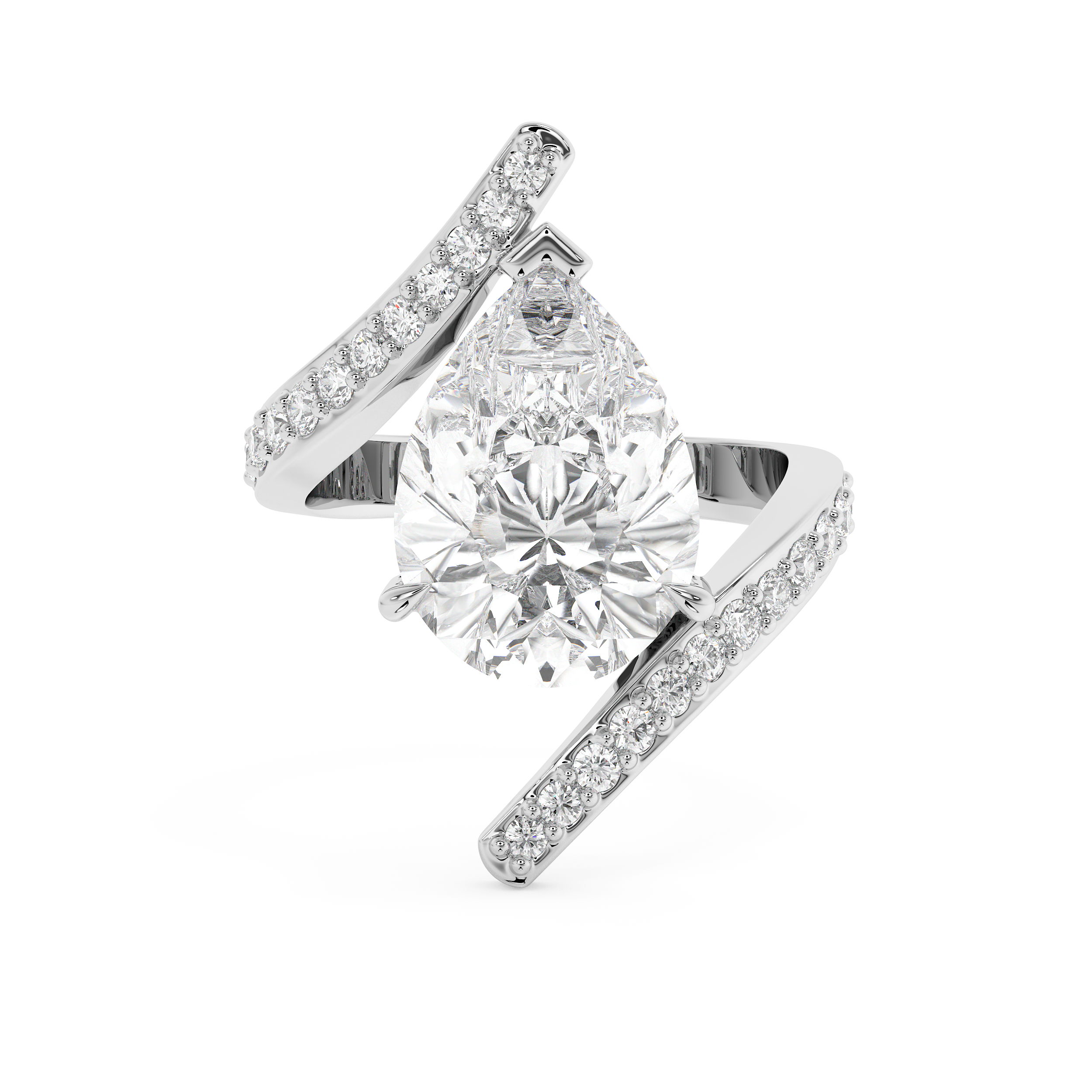 Emerald Solitaire Lab Grown Diamond Engagement Ring