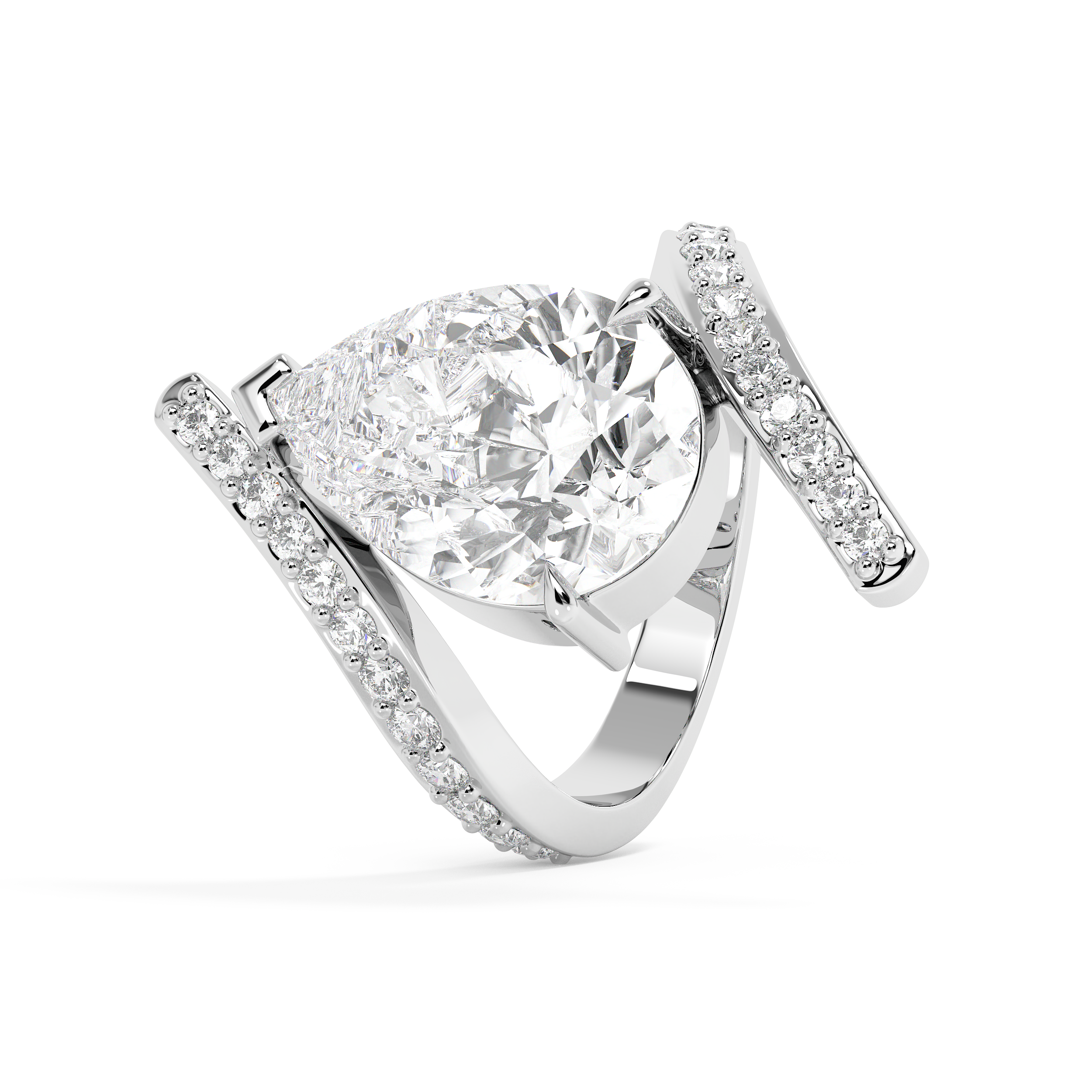 Emerald Solitaire Lab Grown Diamond Engagement Ring