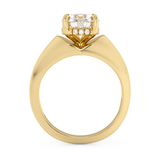 Emerald Solitaire Lab Grown Diamond Engagement Ring