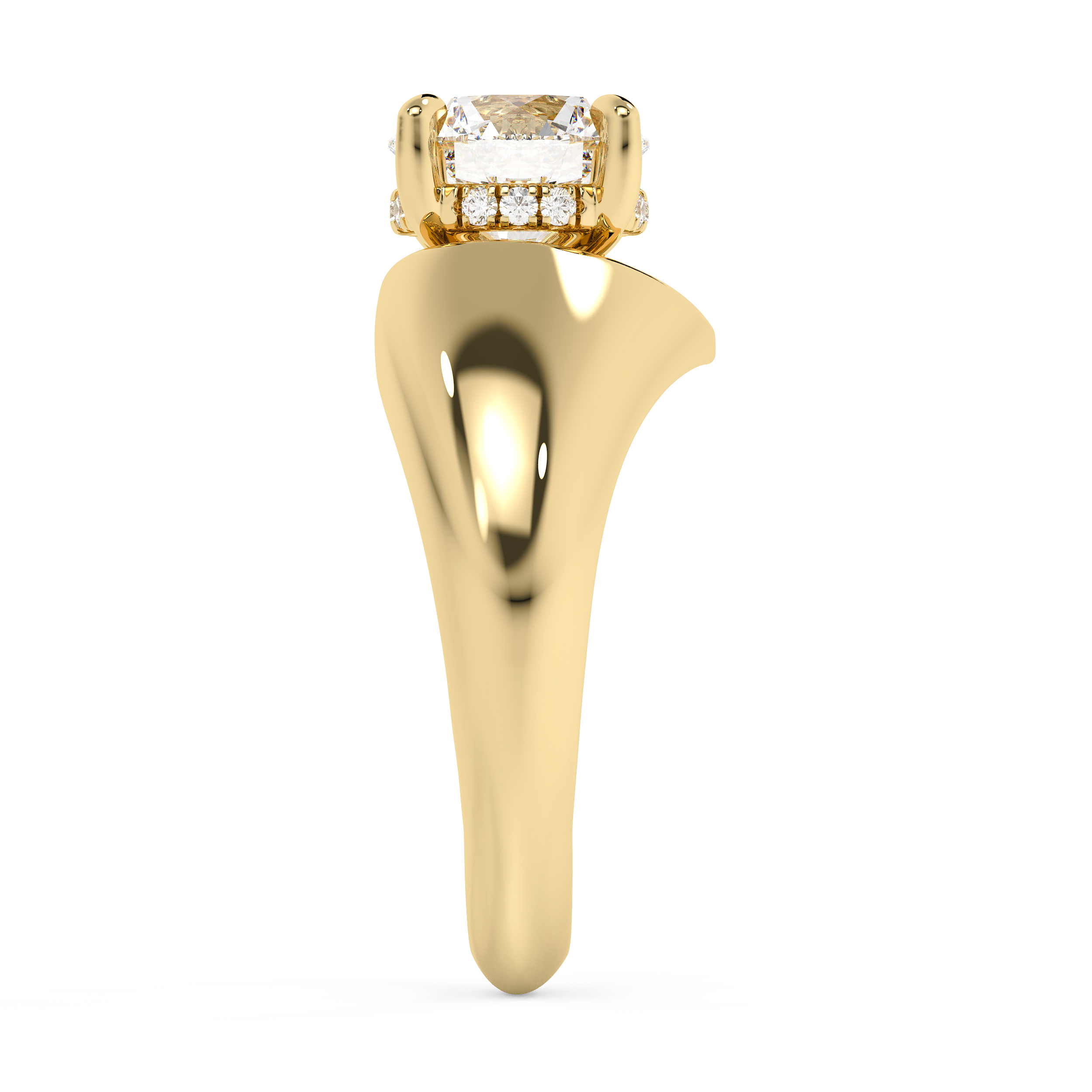 Emerald Solitaire Lab Grown Diamond Engagement Ring