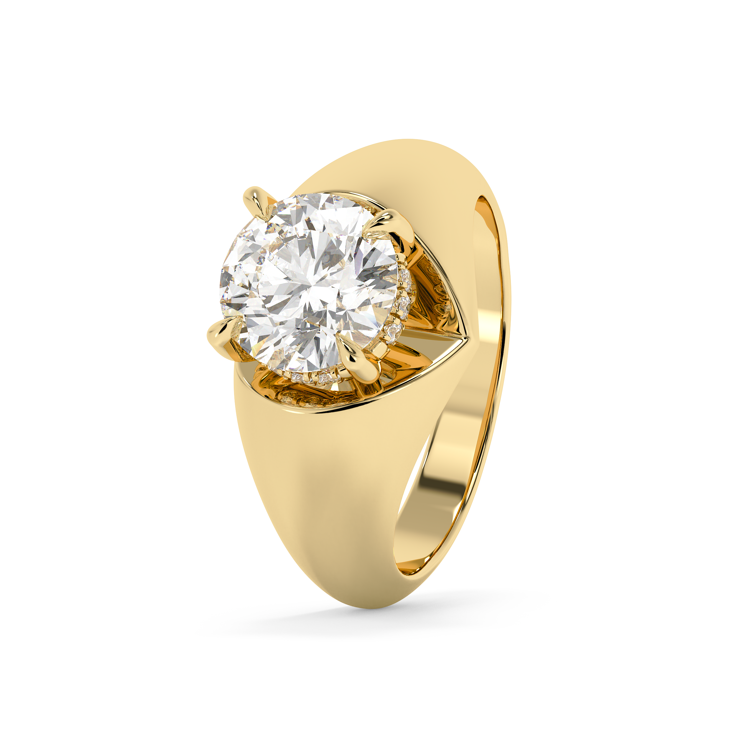 Emerald Solitaire Lab Grown Diamond Engagement Ring
