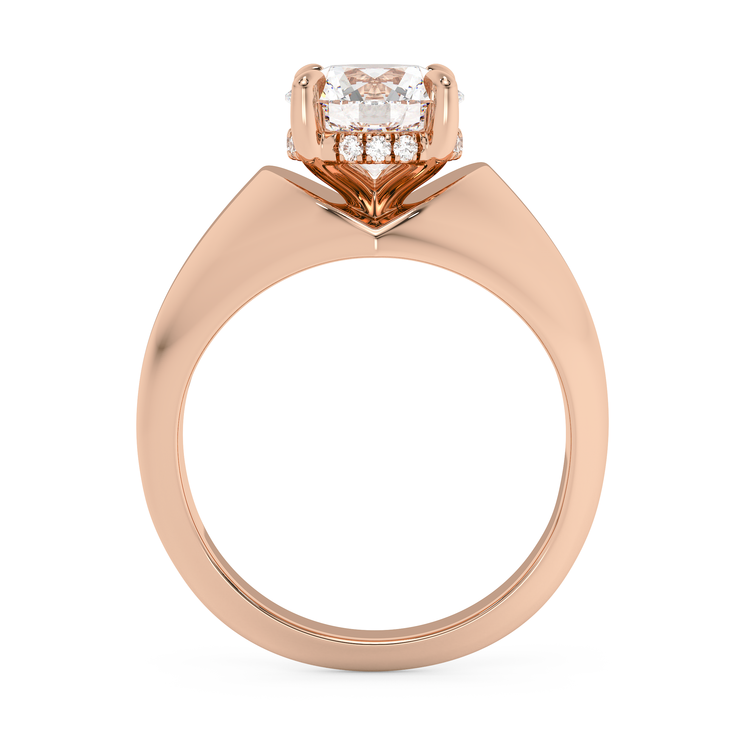Emerald Solitaire Lab Grown Diamond Engagement Ring