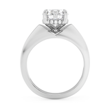 Emerald Solitaire Lab Grown Diamond Engagement Ring