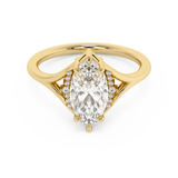 Emerald Solitaire Lab Grown Diamond Engagement Ring