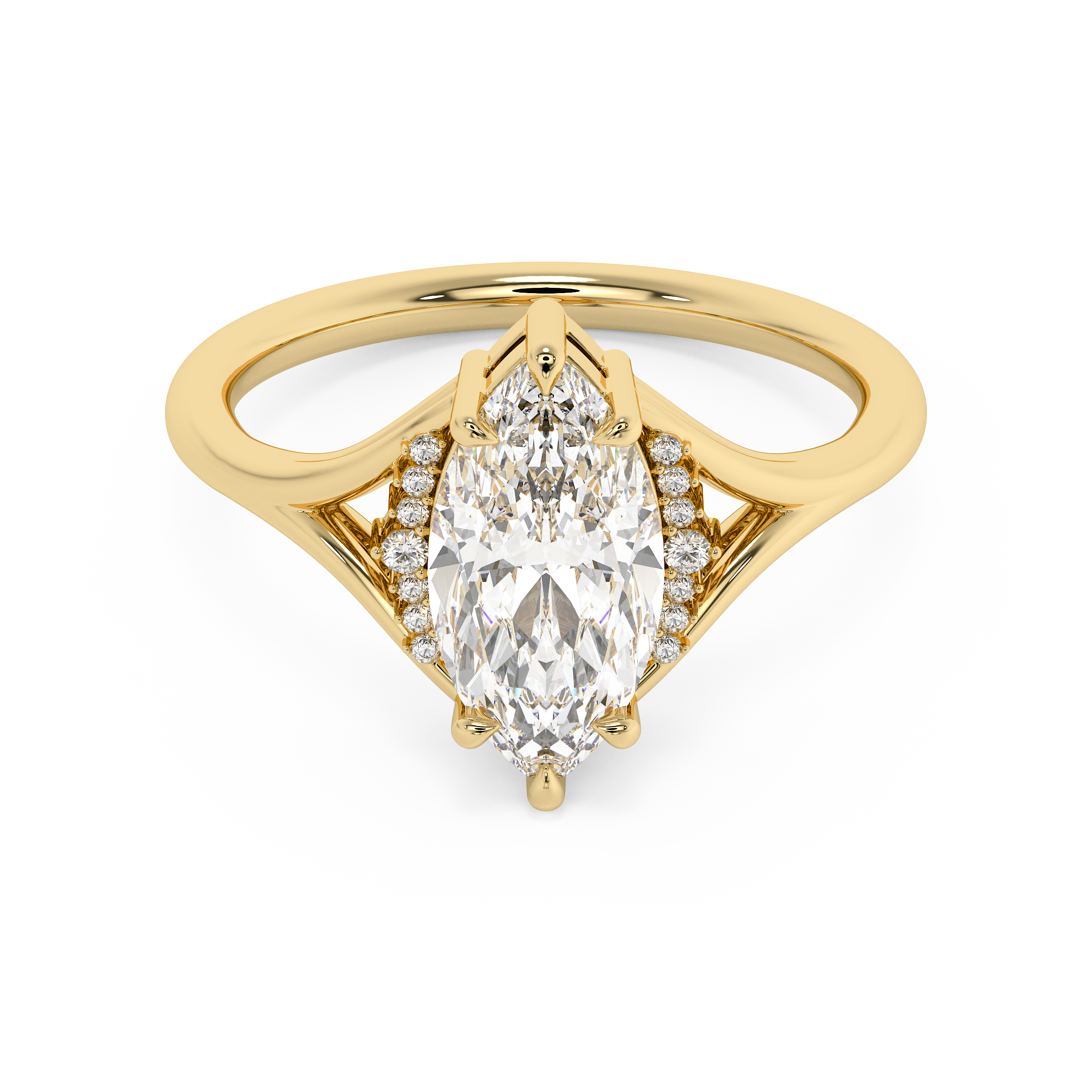 Emerald Solitaire Lab Grown Diamond Engagement Ring