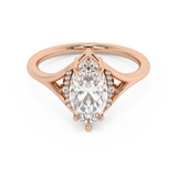 Emerald Solitaire Lab Grown Diamond Engagement Ring
