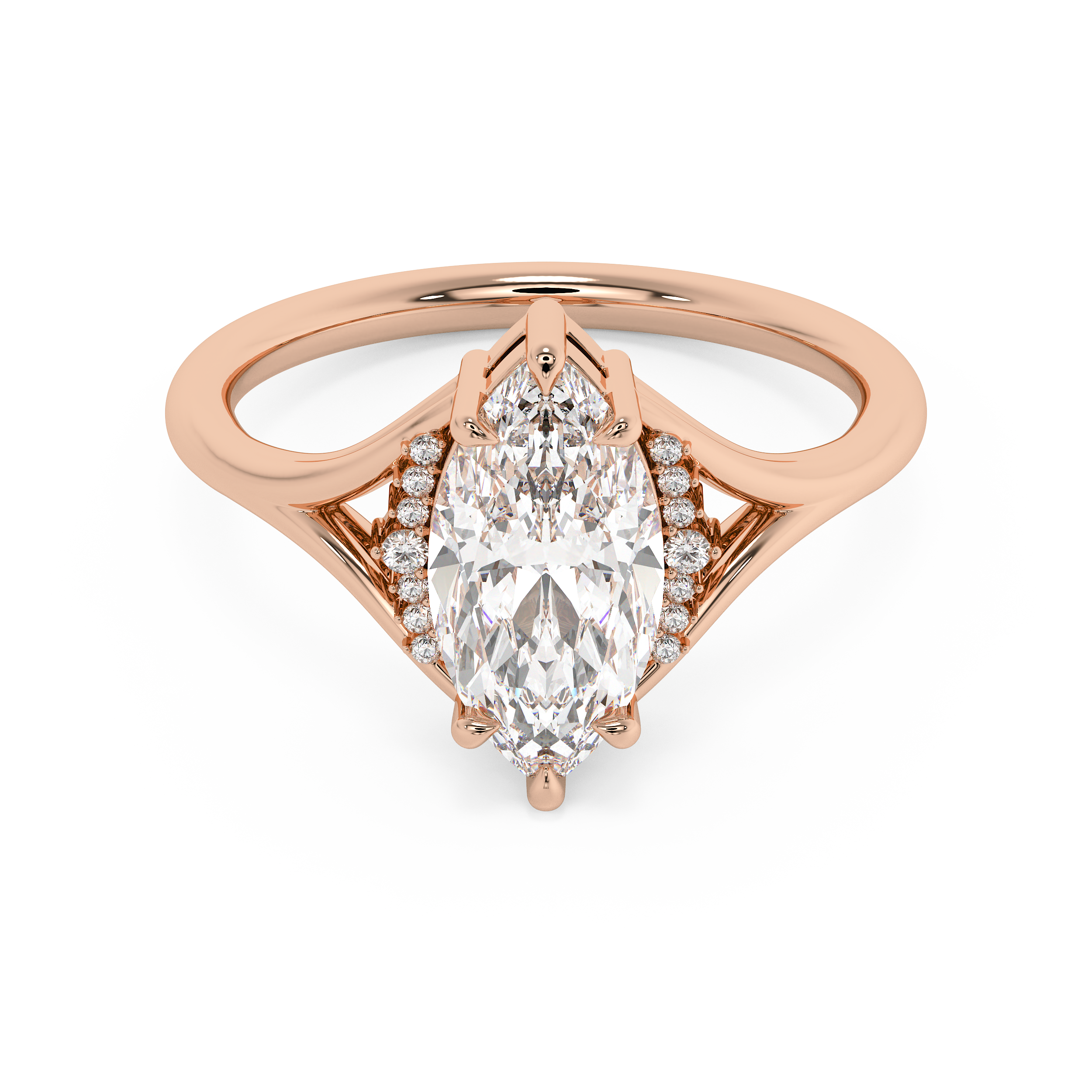 Emerald Solitaire Lab Grown Diamond Engagement Ring
