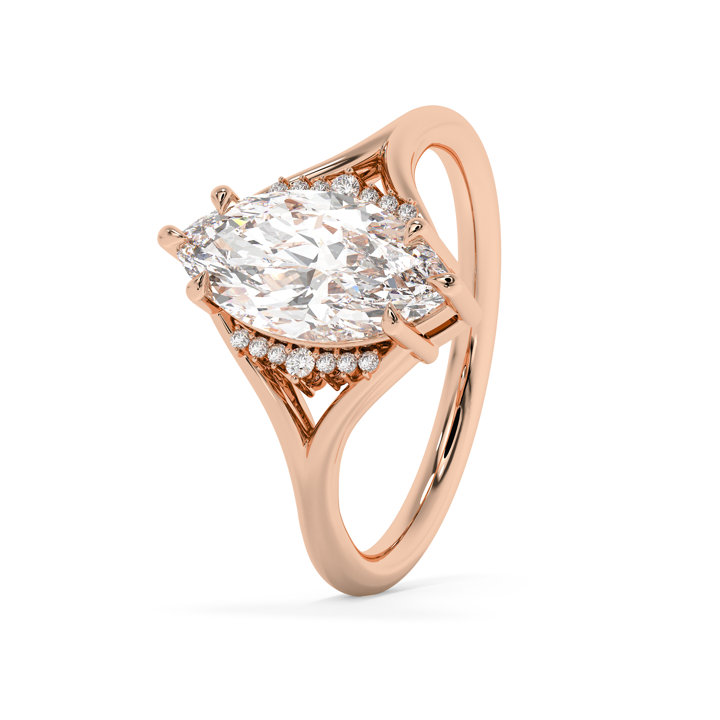 Emerald Solitaire Lab Grown Diamond Engagement Ring