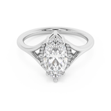 Emerald Solitaire Lab Grown Diamond Engagement Ring