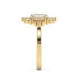 Emerald Solitaire Lab Grown Diamond Engagement Ring