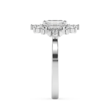 Emerald Solitaire Lab Grown Diamond Engagement Ring