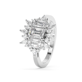 Emerald Solitaire Lab Grown Diamond Engagement Ring