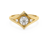 Emerald Solitaire Lab Grown Diamond Engagement Ring