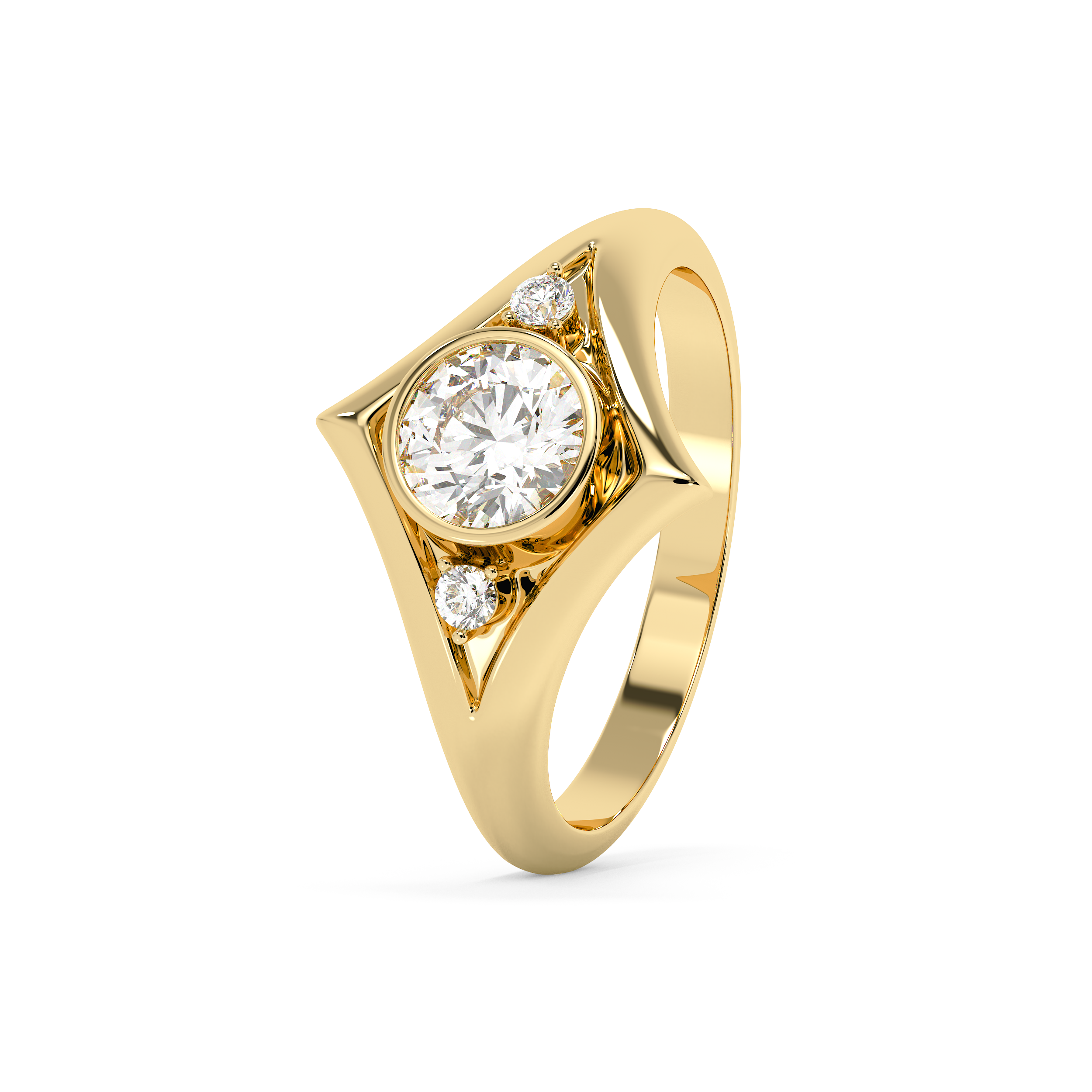 Emerald Solitaire Lab Grown Diamond Engagement Ring