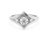 Emerald Solitaire Lab Grown Diamond Engagement Ring