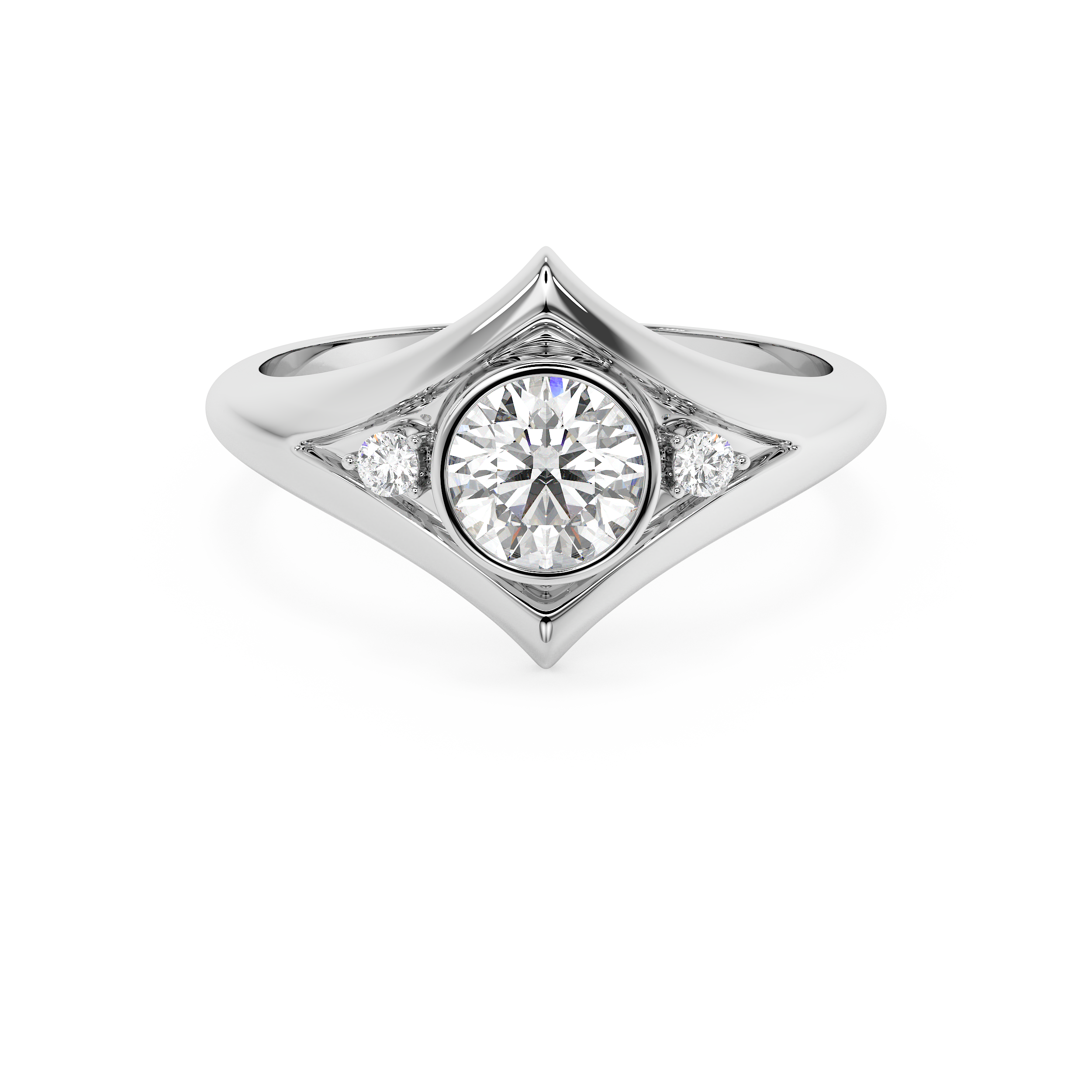 Emerald Solitaire Lab Grown Diamond Engagement Ring