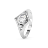 Emerald Solitaire Lab Grown Diamond Engagement Ring