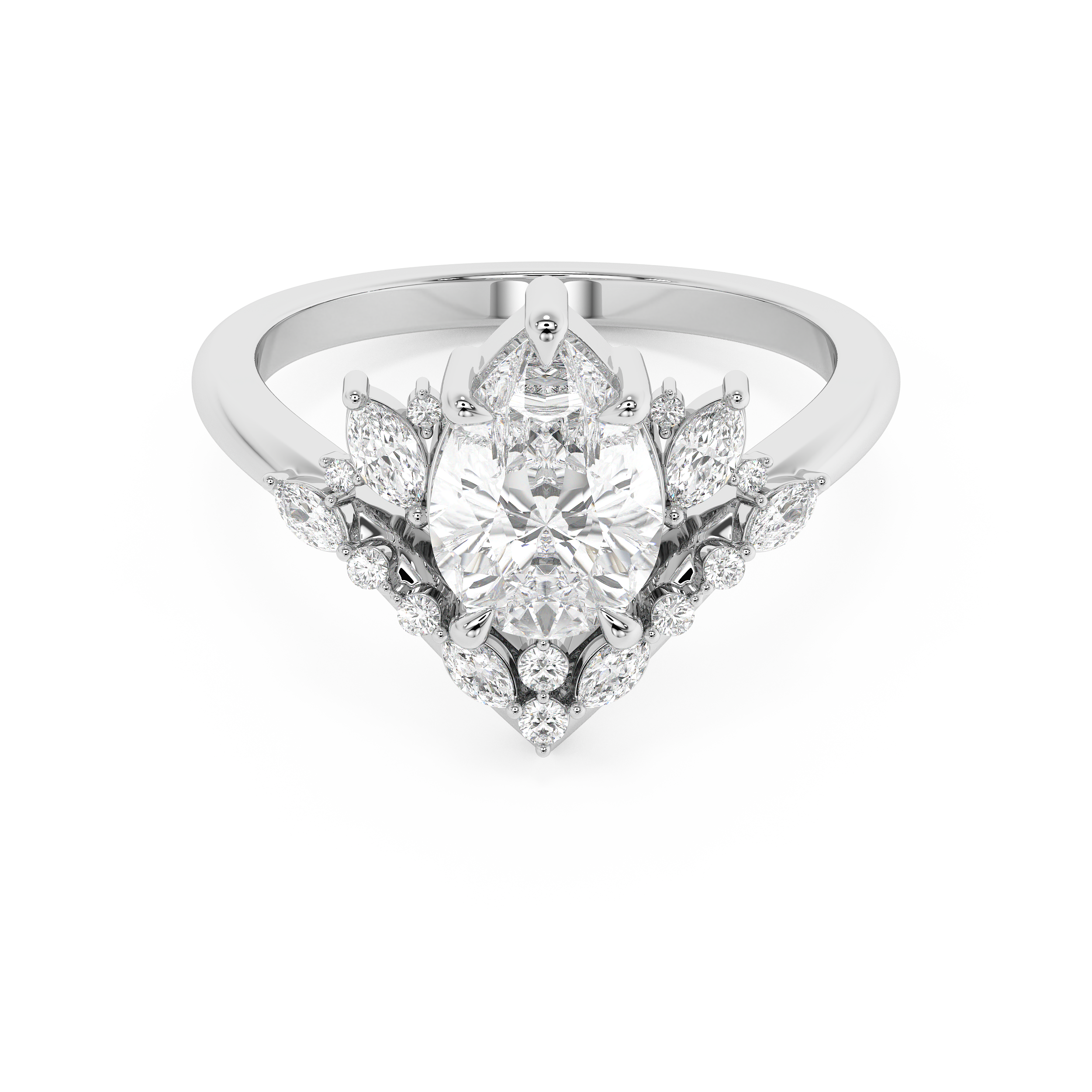 Emerald Solitaire Lab Grown Diamond Engagement Ring