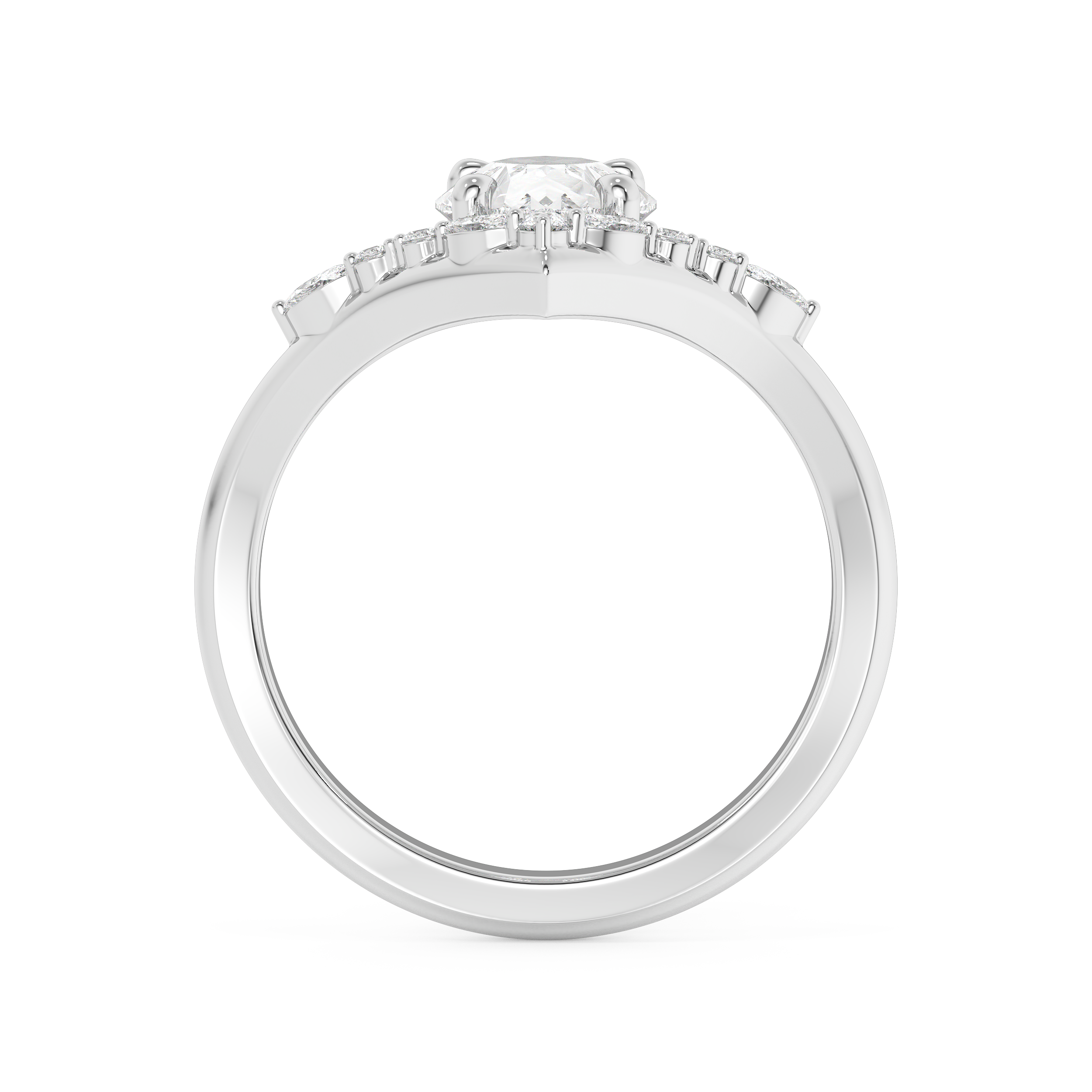 Emerald Solitaire Lab Grown Diamond Engagement Ring