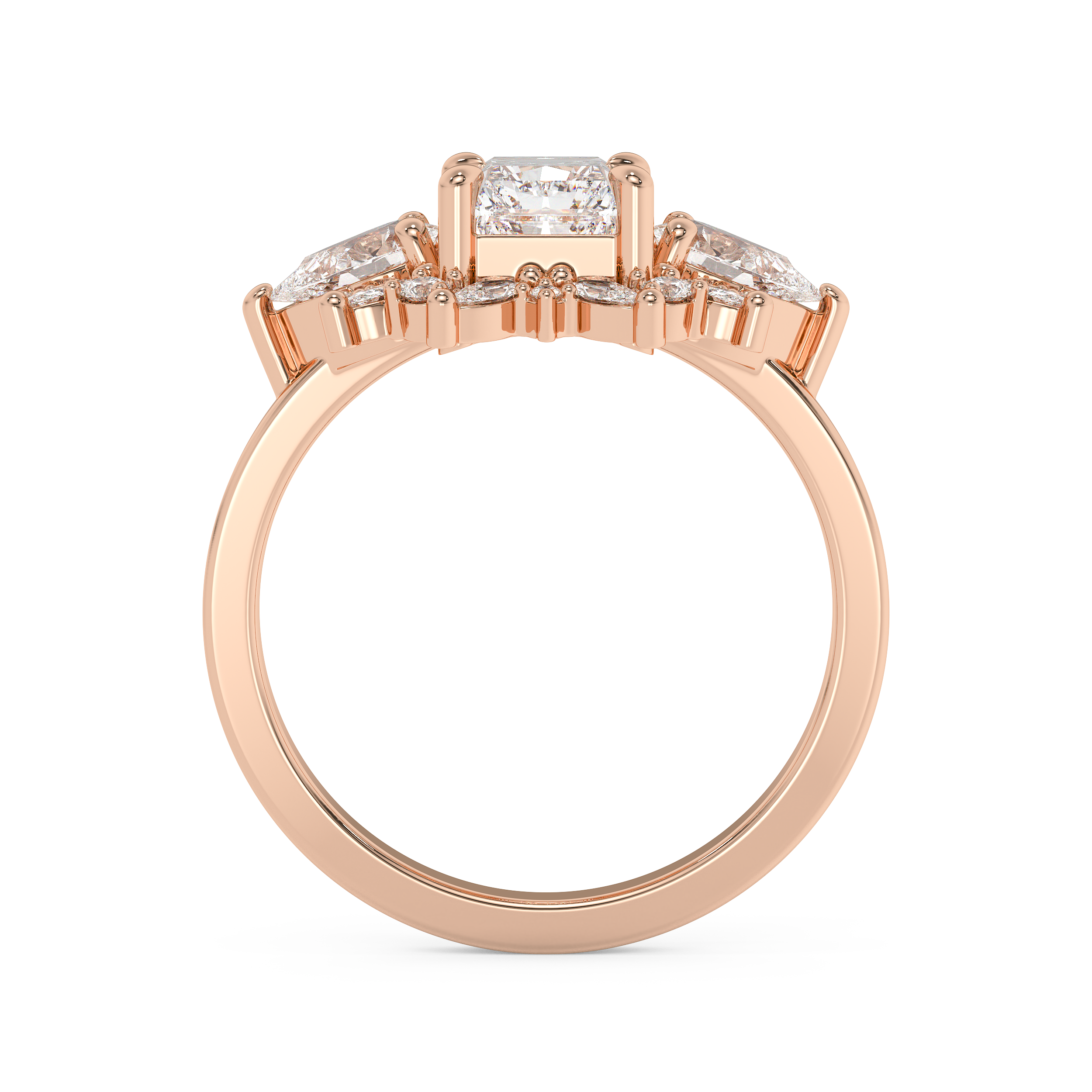 Emerald Solitaire Lab Grown Diamond Engagement Ring